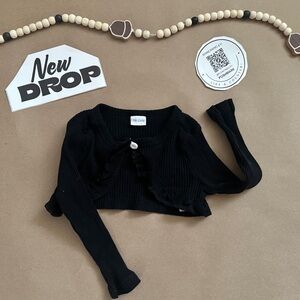 Black Ribbed Cardigan